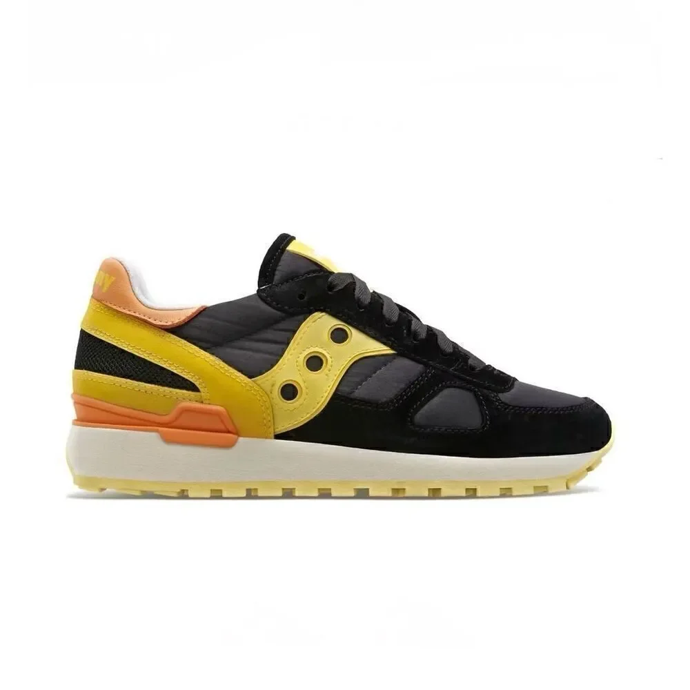 Saucony Women’s Shadow Original Silky Leather Black Yellow Orange